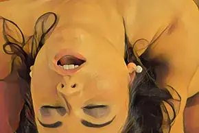 Close-up illustration of a woman lying back in ecstasy at My Pleasure for Her in Sydney
