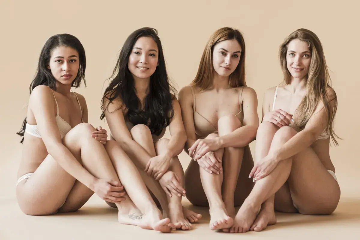Four masseuses posing in lingerie at Nuru Massage USA in Las Vegas