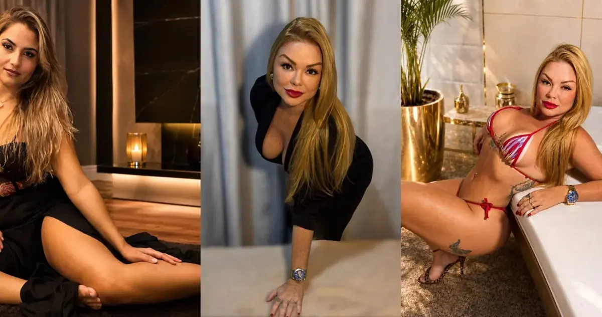 Collage of three women posing in elegant interiors, promoting Palace Spa RJ in Rio de Janeiro