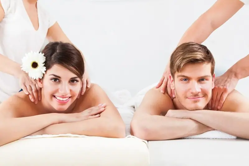 A couple enjoying a relaxing massage at XENA massage salon in Kyiv